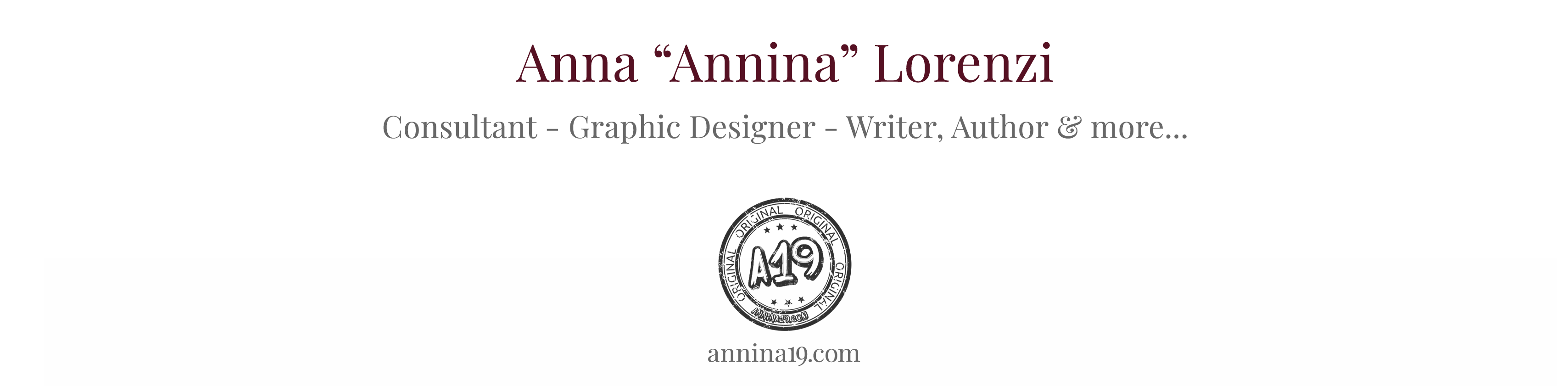 A19 - Anna "Annina" Lorenzi - Consultant - Graphic Designer - Writer, Author & more... - annina19.com